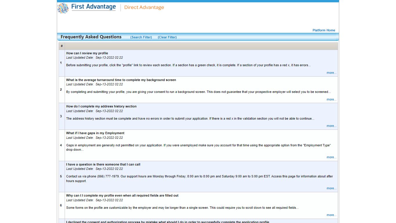First Advantage Frequently Asked Questions